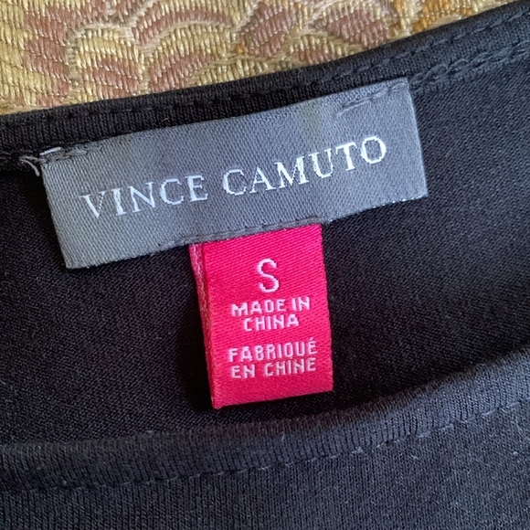 Vince Camuto black S EUC top with stunning see through bell sleeves worn once. - Picture 3 of 10